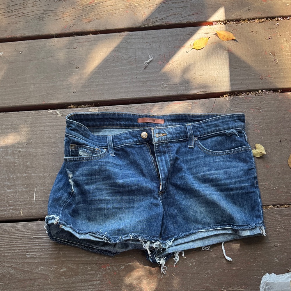 Joe's Jeans Dark Blue Distressed Jean Shorts